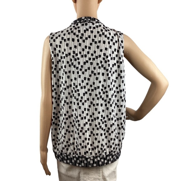 Worthington Top Size PL Black White Print Sleeveless - Picture 4 of 7